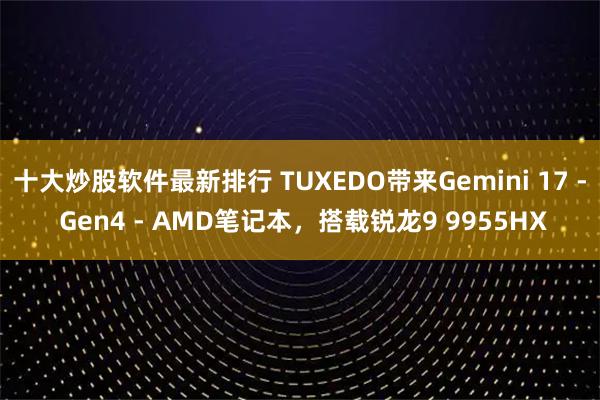 十大炒股软件最新排行 TUXEDO带来Gemini 17 - Gen4 - AMD笔记本，搭载锐龙9 9955HX